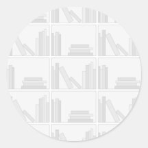 Pale Grey Books on Shelf. Sticker