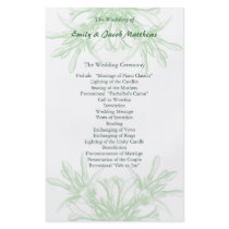 Pale Mint and White Floral Wedding Program