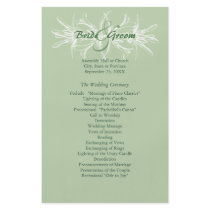 Pale Mint Green and White Floral Wedding Program