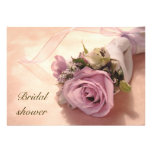 pale mixed flower bouquet bridal shower invitation