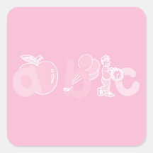 Pale Pink ABC Alphabet Logo for Girls Sticker