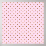 Pale pink and brown heart pattern. poster