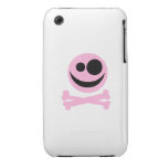 Pale Pink Skull and Crossbones. Pink and Black. Case-Mate iPhone 3 Case