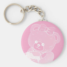 Pale Pink Teddy Bear for Girls Key Chains