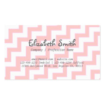Pale Pink with Grey Sidestep Chevron Pattern Business Card