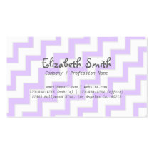 Pale Purple Sidestep Chevron Modern Business Card