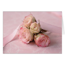 pale roses on pink swirls card