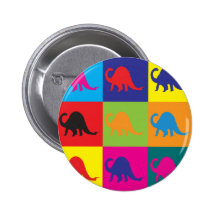 Paleontology Pop Art Pinback Button