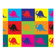 Paleontology Pop Art Postcards