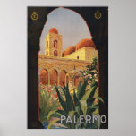 Palermo Italy Vintage Doorway Art Poster Print