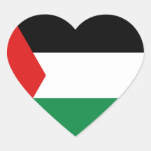 Palestine Flag Heart Sticker