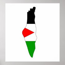 Palestine Flag Map full size Print