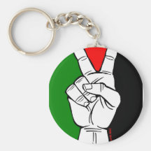 PALESTINE FLAG PEACE SIGN KEY CHAIN