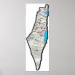 Palestine Map with Arab lettering posters