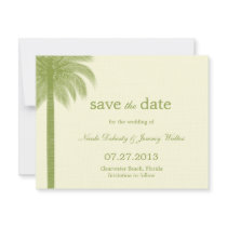 Palm Beach Wedding Save The Date Cards - Green Invitation