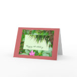 Palm Tree and Rhododendrons Happy Birthday Card