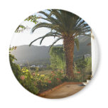 Palm Tree At Sunset On Corfu Island Fridge Magnets