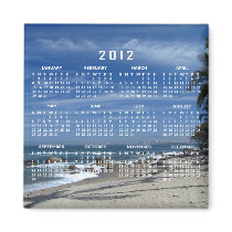 Palm Tree Beach; 2012 Calendar Magnets