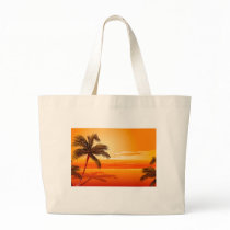 Palm Tree Beach Sunset Canvas Bag