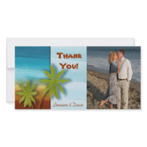 Palm Tree / Beach theme wedding / event Personalised Photo Card