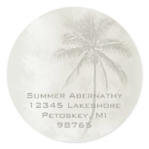 Palm Tree (Sand) Round Sticker