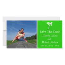Palm Tree Save The Date Photocard (Green)
