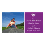 Palm Tree Save The Date Photocard (Plum Purple) Personalized Photo Card