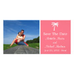 Palm Tree Save The Date Photocard (Salmon Pink) Personalised Photo Card