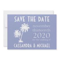 Palm Tree Save The Date (Purple) Personalized Invites