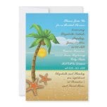 Palm tree & starfish beach wedding bridal shower invite