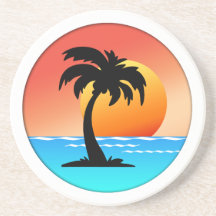 Palm Tree Sunset Coaster