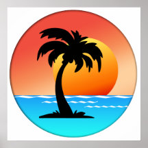 Palm Tree Sunset Poster