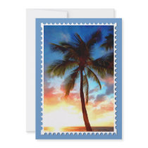 Palm Tree Sunset Stamp