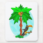 Palm Tree with Attentive Toucan mousepads