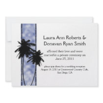 Palm Trees and Blue Post Wedding Invitation