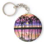 Palm Trees and Sunset Keychain