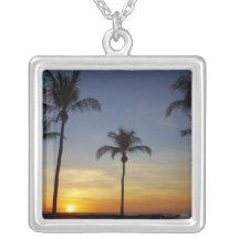 Palm trees and sunset, Mindil Beach Custom Necklace