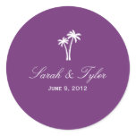 Palm Trees Favour Sticker - Purple