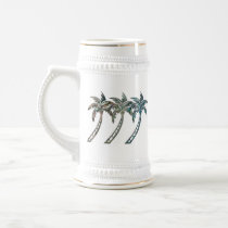 Palm Trees in Paua Shell Textures Coffee Mugs