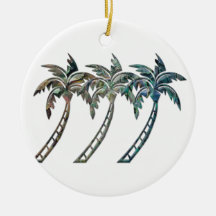 Palm Trees in Paua Shell Textures Christmas Tree Ornament