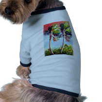 Palm Trees in the Wind Dog T Shirt