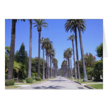 Palm trees on a street in Los Angeles Card