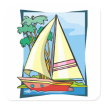 Palm Trees & Sailboat