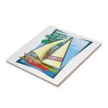 Palm Trees & Sailboat Ceramic Tiles