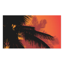 Palm Trees Sunset Silhouettes Business Card Template