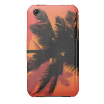 Palm Trees Sunset Silhouettes Iphone 3 Cases
