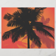 Palm Trees Sunset Silhouettes Full Color Flyer