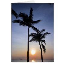palms manila sunset greeting cards
