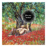 PAN, OLIVE TREE AND POPPY FIELDS,black Invites