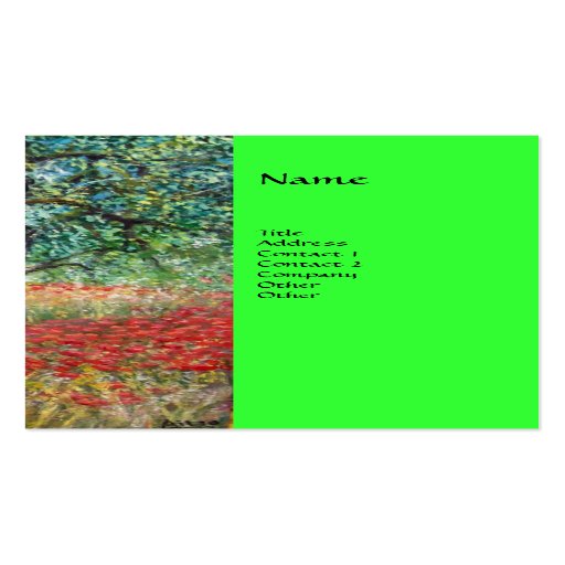 PAN,OLIVE TREE AND POPPY FIELDS monogram Business Card Template